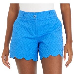 Crown & Ivy Hot Turquoise Scalloped Hem Shorts 12 GUC